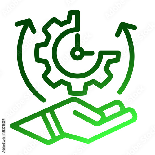 Efficiency Planning Icon - Outline Gradient Style for Productivity Optimization.