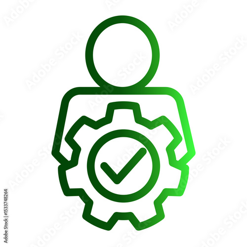 Qualified Proficiency Icon - Outline Gradient Style for Skill Validation.