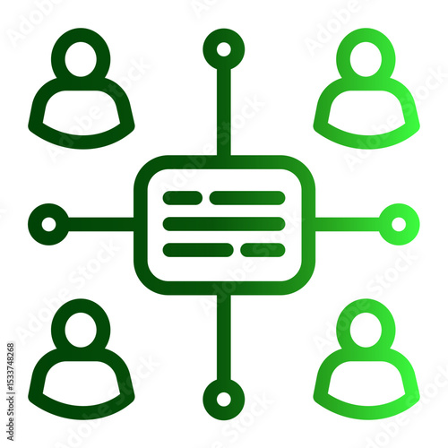 Collaboration Hub Icon - Outline Gradient Style for Team Communication.