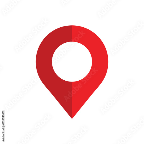 Free Download Red Location Pin Icon – GPS Map Marker Symbol Isolated on White Background - GFXLoad