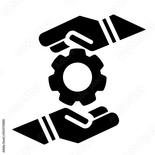 Service Assistance Icon - Solid Style for System Configuration.