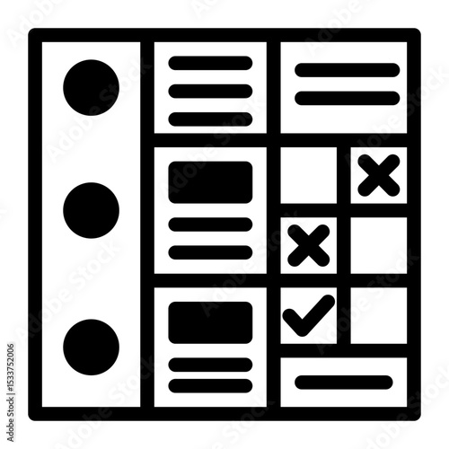 Scoring Matrix Icon - Mixed Style for Evaluation Framework Design.
