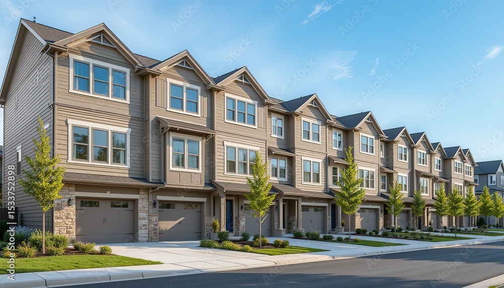 Fototapeta premium Utah Valley Townhomes - Modern Suburbia Row