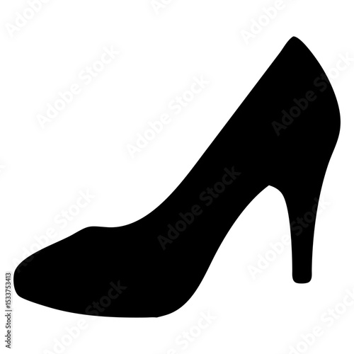A high heel full black silhouette vector illustration design