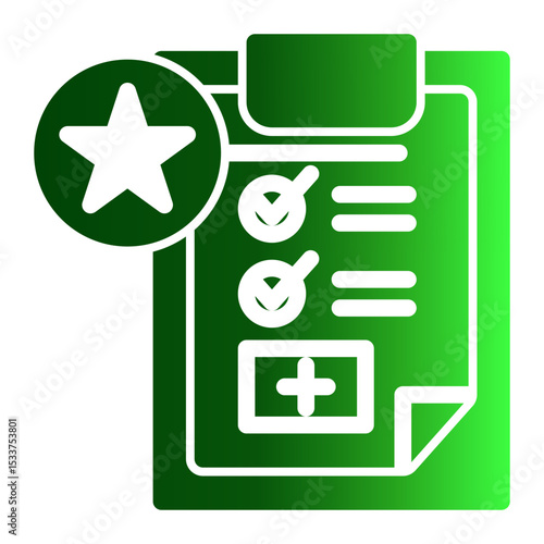 Grading System Icon - Solid Gradient Style for Performance Measurement.