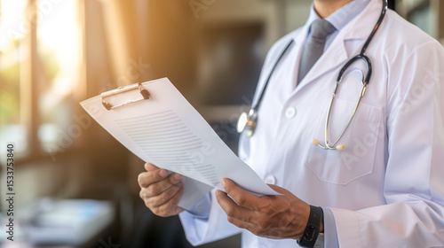 Close-Up Portrait of an Anguished Doctor Holding Medical Malpractice Lawsuit Documents with a Blurred Courtroom Background, Symbolizing Healthcare Litigation Stress
