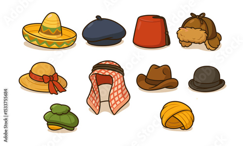 set hats of world