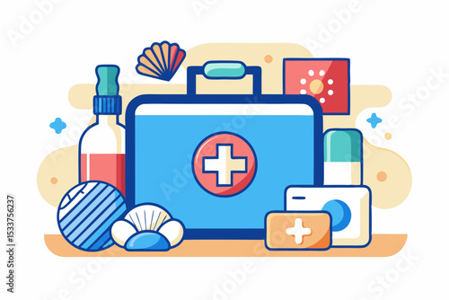 beachside first aid kit icon