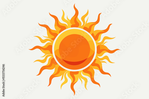 blazing sun heat waves icon