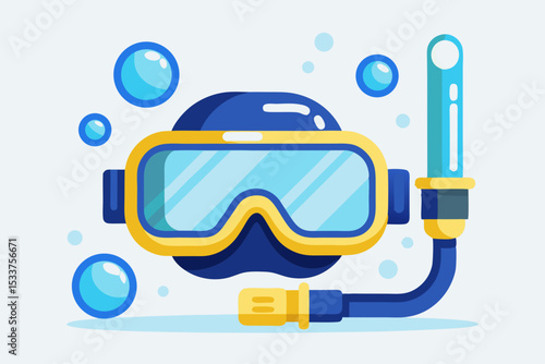 snorkel mask flippers bubbles