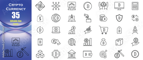 crypto currency icon set vector