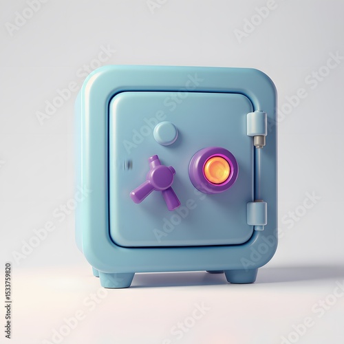 Cartoon Safe with Purple Handle