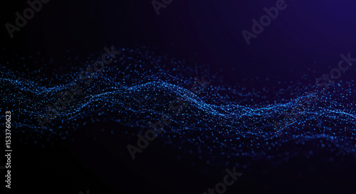 Abstract blue digital wave network background