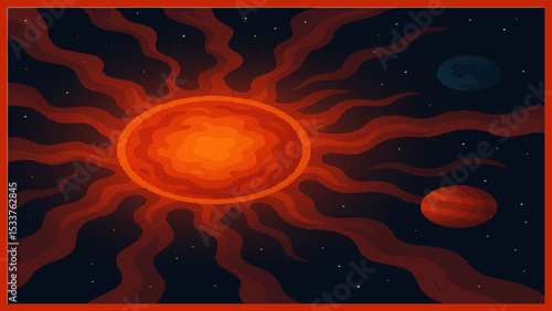 Fiery Cosmic Dance Red Giant Expansion.eps