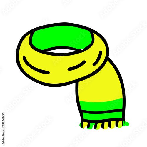 Vector icon New Year holiday yellow scarf