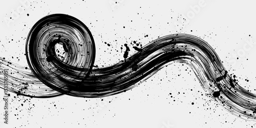 Black Brush strokes isolated on white background. Brush strokes grunge background. Vector brush stroke texture. Black ink, paint splatter.