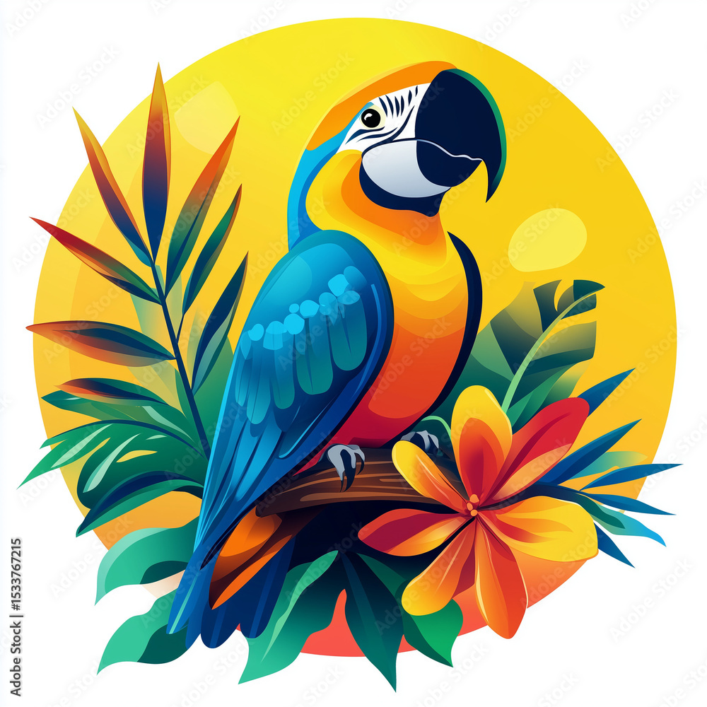 Obraz premium blue macaw parrot icon