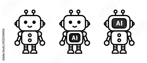 ロボット、 AIロボットのイラスト