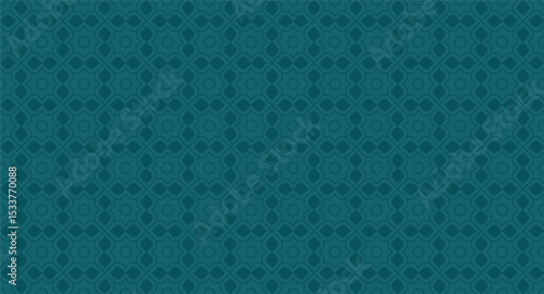 Seamless arabic geometric ornament blue, green dark based on traditional arabic art, Celebration islamic card background