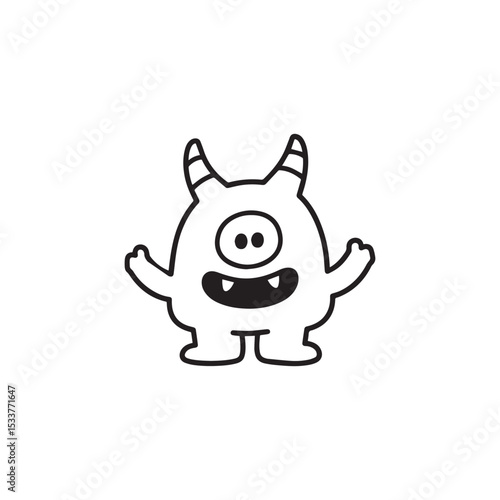 Cute cartoon monster vector illustration drawing design 
