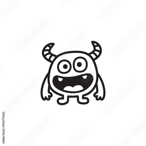 Cute monster cartoon vector illustration drawing 