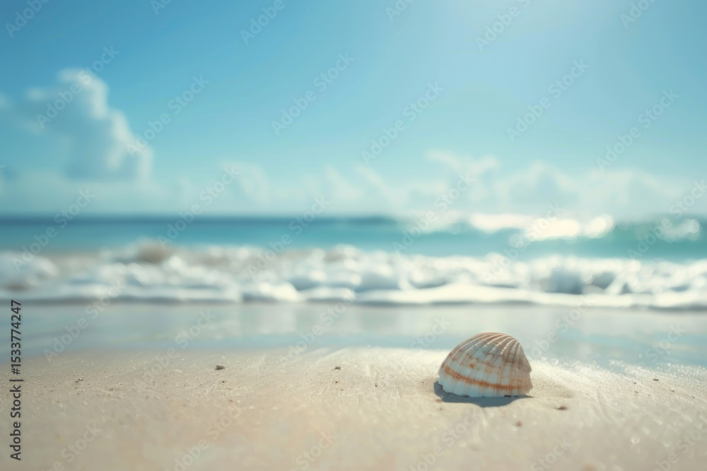 Obraz premium Blur beach summer abstract background. Generative ai.