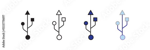 Usb icon set. Usb icon logo design. Flash disk sign and symbol. flash drive sign. Usb stick icon simple vector symbol