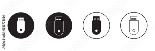 Usb icon set. Usb icon logo design. Flash disk sign and symbol. flash drive sign. Usb stick icon simple vector symbol
