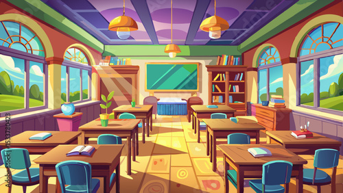 Luxury classroom interior Very beautiful