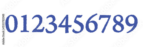 set of brush stroke, marker textured numbers. numbers 1, 2, 3, 4, 5, 6, 7, 8, 9, 0. stylish hand draw brush painted numbers set. bold brush drawn grunge. dirty texture vector. rough brush strokes. 