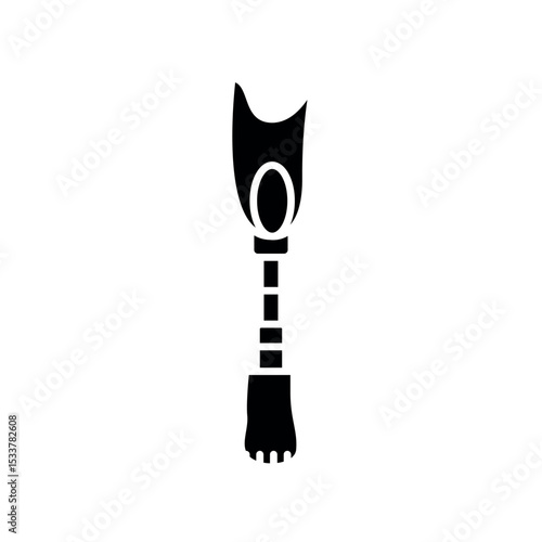 plastic prosthesis black glyph icon for digital and print projects.