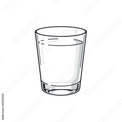 Wallpaper Mural Clear glass filled with water on a plain background, ideal for beverage-related content Torontodigital.ca