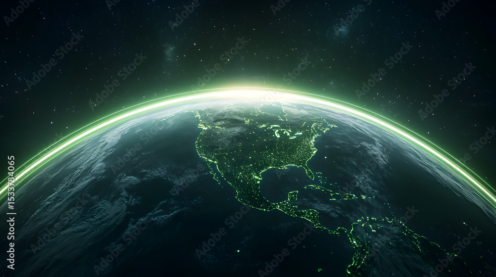 A glowing sunrise over Earth A glowing sunrise over Earth