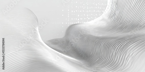 Abstract white, flowing, undulating forms with subtle texture
