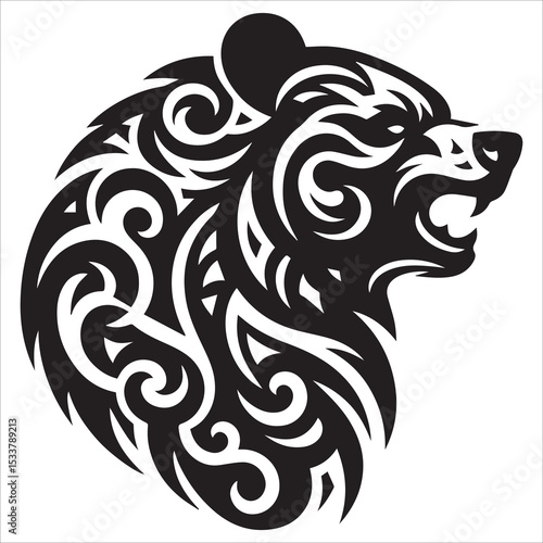 Wallpaper Mural Tribal Bear Silhouette Vector Torontodigital.ca