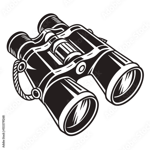 binocular icon vector illustration on white background