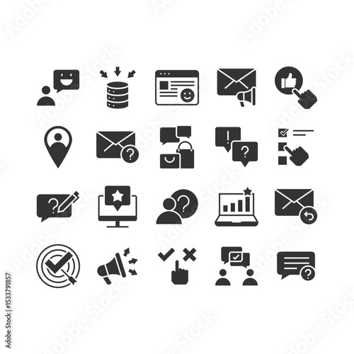 set of survey icons, feedback, review