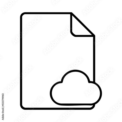 Cloud document storage icon for online file hosting