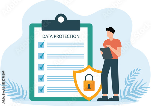 Data Protection,Cyber security and data protection privacy concept
