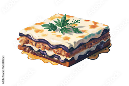 Greek moussaka with eggplant layers, minced meat, and creamy béchamel sauce a rich Mediterranean comfort food served warm