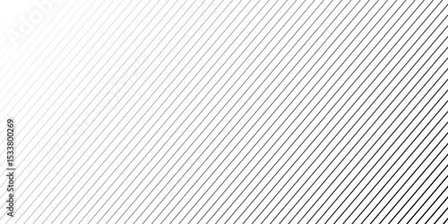 Horizontal line pattern. From thin line to thick. Parallel stripe. Black streak on white background. Straight gradation stripes. Abstract geometric patern.