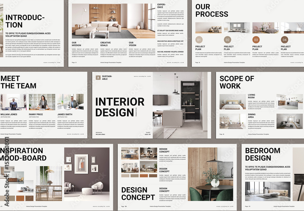 Interior Design Presentation Template Stock Template | Adobe Stock