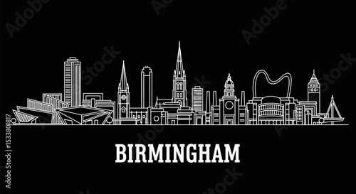 Birmingham Skyline Minimalist England.