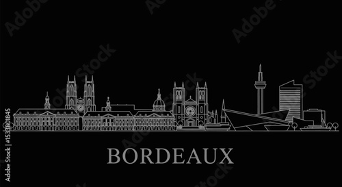 Bordeaux Skyline French City Minimalist.