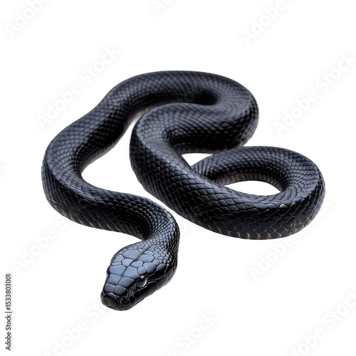 Wallpaper Mural Elegant black snake slithering on the ground. transparent background Torontodigital.ca