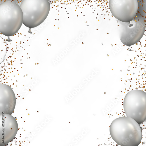 Wallpaper Mural Elegant silver balloons for festive celebrations. transparent background Torontodigital.ca