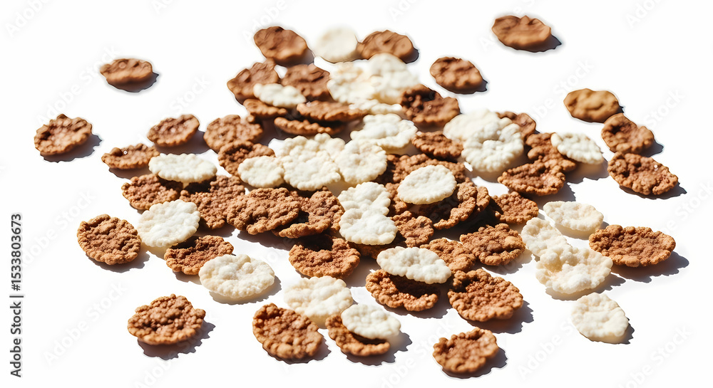 Crispy Cereal: Delicious Breakfast Food Close-Up Crispy Cereal: Delicious Breakfast Food Close-Up