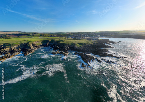 Eyemouth Scotland coatview towards town and golf course