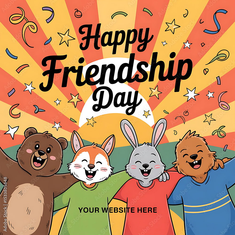 Fototapeta premium Group of Friends Holding Hands – Celebrate International Friendship Day