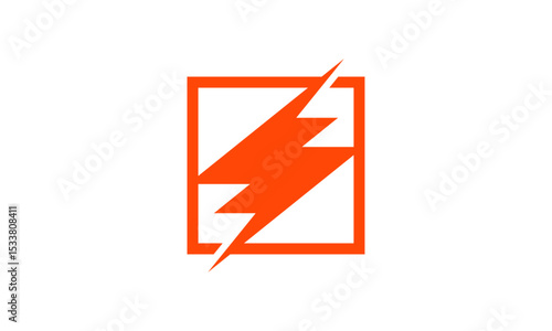 Sharp Bolt in Square Logo Design – Modern and Edgy Lightning Bolt Symbol within a Square Frame for Technology and Energy Branding
